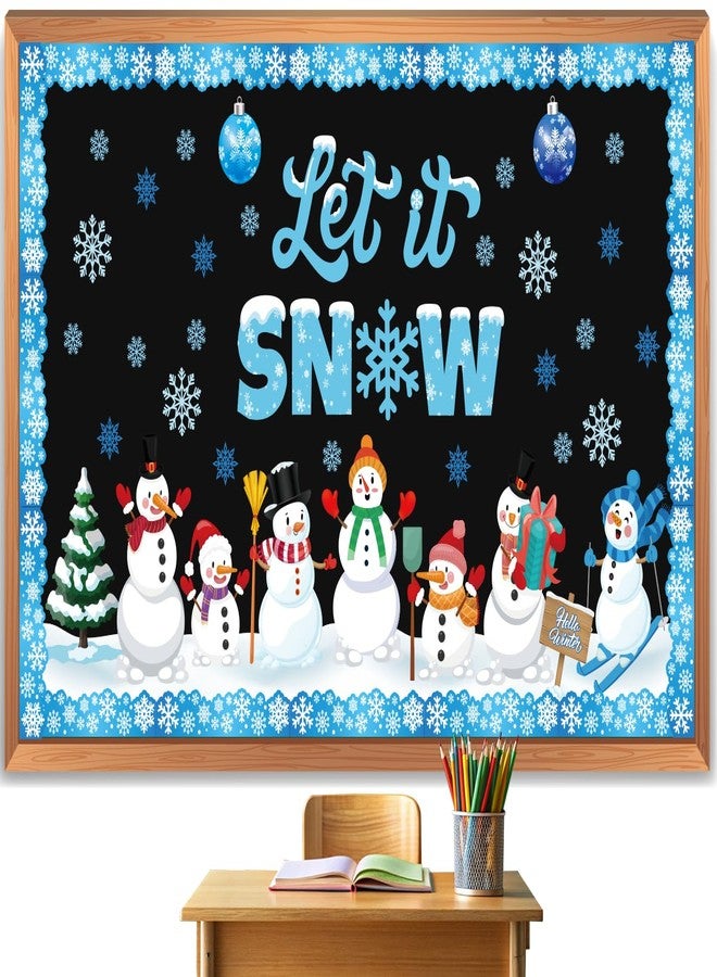 Biswiter 65Pcs Winter Bulletin Board Decorations, Winter Party Decorations, Let It Snow Classroom Decor, Holiday Decorations for School Bulletin Board - Image 1